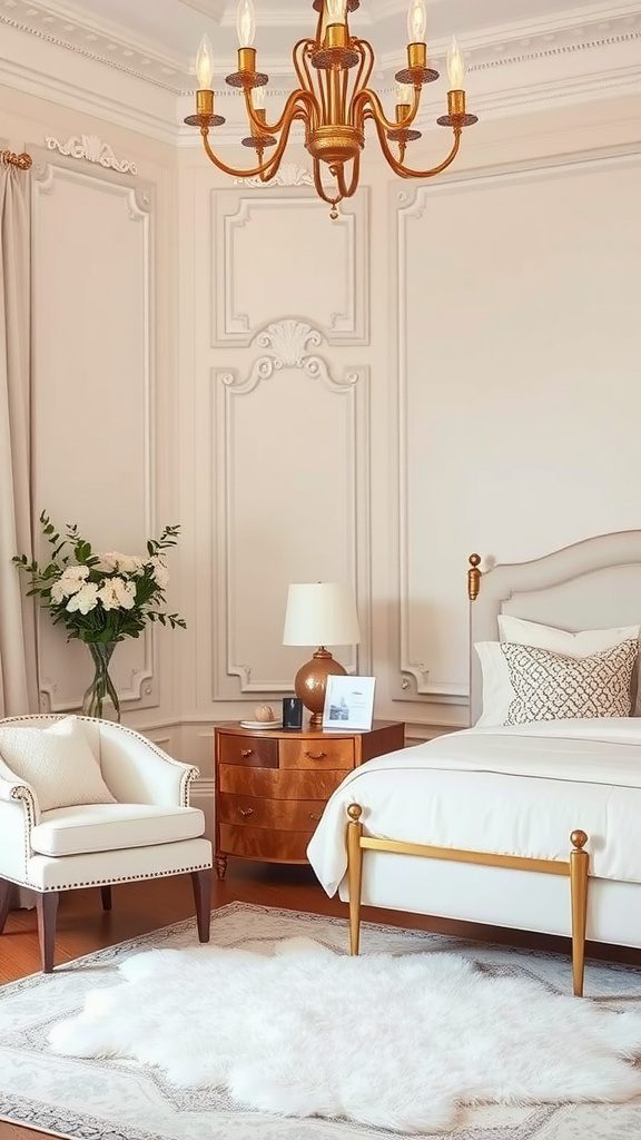 A beautifully decorated room featuring rose gold accents and subtle cream highlights.